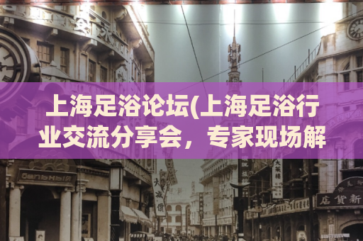 上海足浴论坛(上海足浴行业交流分享会，专家现场解析经营秘籍)