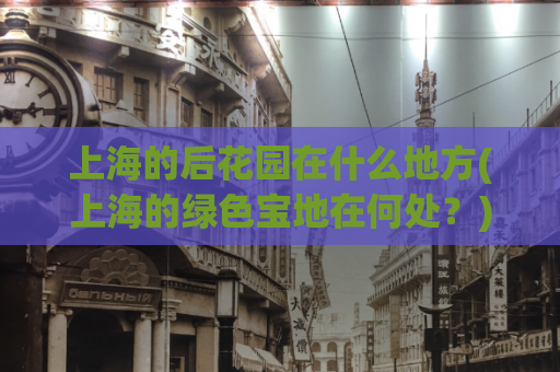 上海的后花园在什么地方(上海的绿色宝地在何处？)
